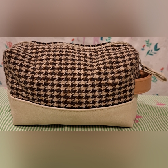 EUC Hackett London Turkish Airline Houndstooth Cosmetic Makeup Travel Pouch Bag - Picture 2 of 7
